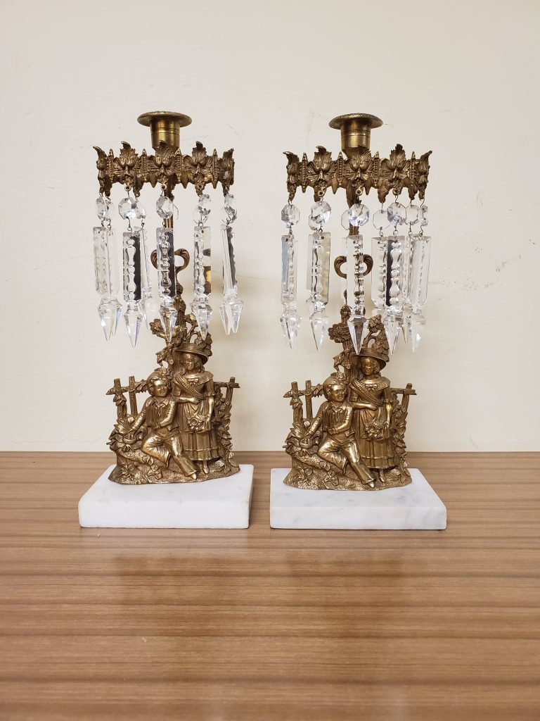 Antique Pair of Girandole Candelabras 