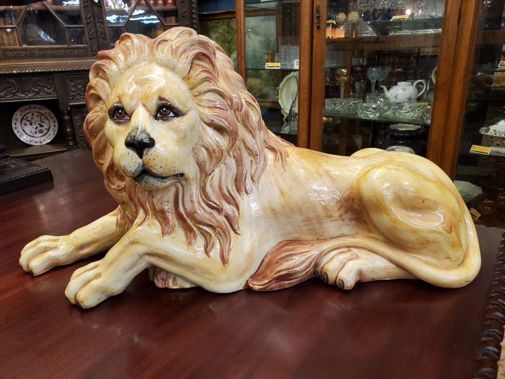 Vintage Italian Terra Cotta Lion Figurine - Princessantiques.net