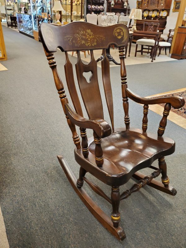 S. Bent & Bros Colonial Style Mahogany Rocking Chair - Princessantiques.net