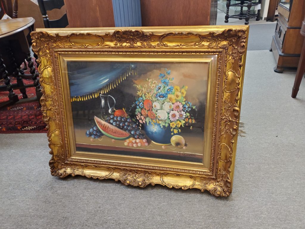 Vintage Still Life Oil On Canvas Painting Princessantiques Net