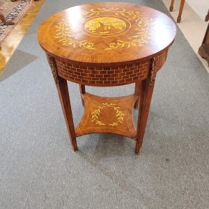 Vintage Round Inlaid Occasional / Side Table