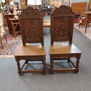 Antique 17 Century Scottish Hall Chairs (2)