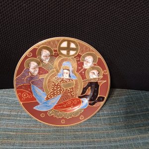Satsuma Goddess and Immortals Plate Moriage Design