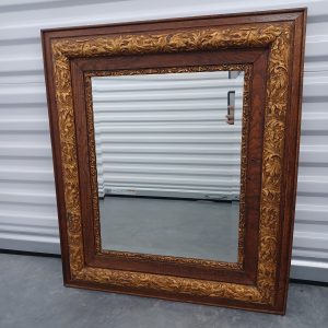 Solid Wood Beveled Carved Mirror