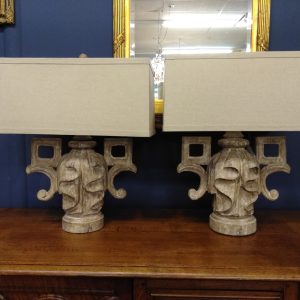 Vintage Distressed Wood Lamps