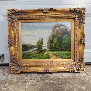 Vintage Mid-Century L. Stephano Oil on Canvas Landscape Painting