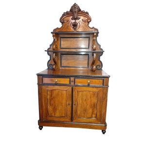 German Antique Ebonized George III Cabinet