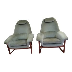Mid Century Modern Lounge Chair & Rocking Chair- A Pair